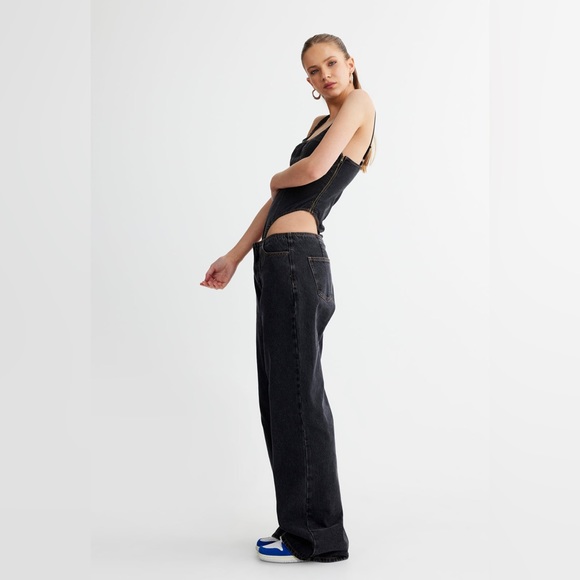 Lioness Je t’aime bodysuit in charcoal - Picture 2 of 2